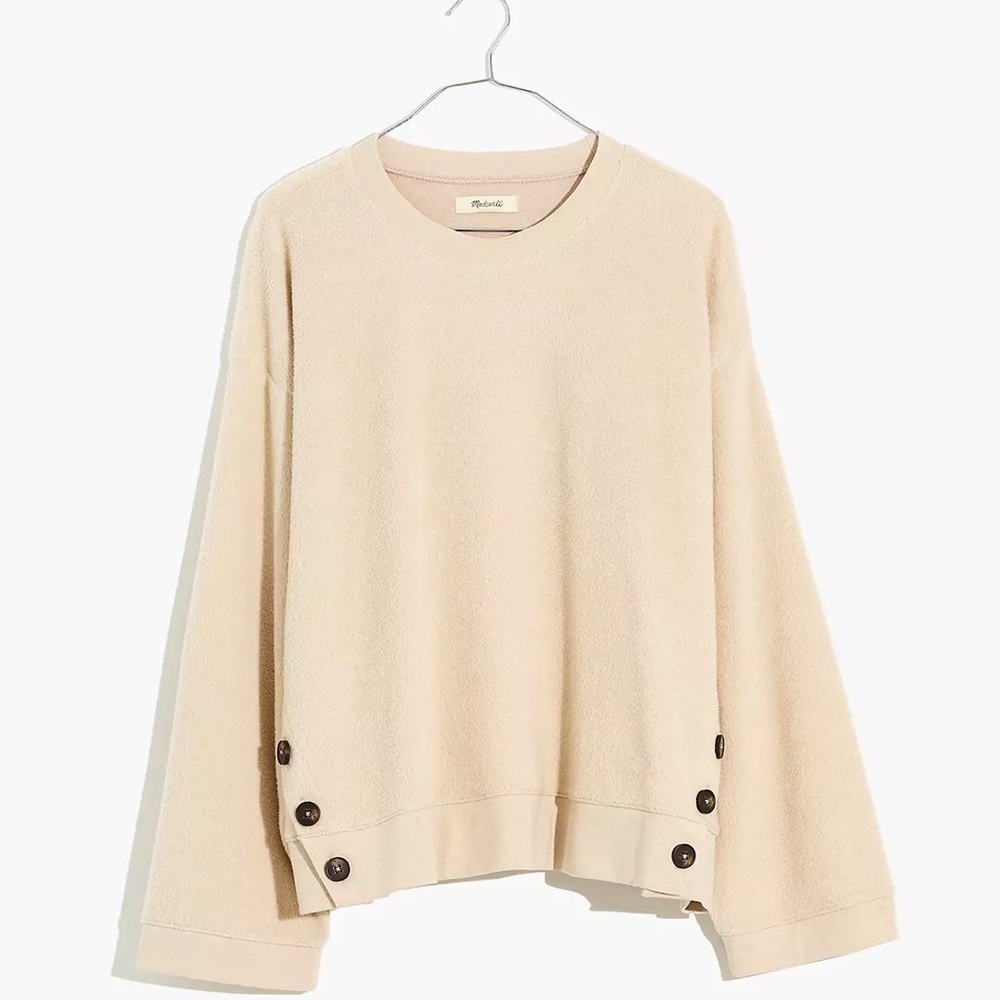 Madewell Brushed Side-Button Relaxed Sweatshirt